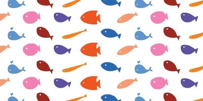 Abstract fish in cute pattern design style for cartoon background and wallpaper vector