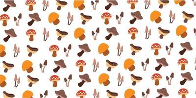 Abstract mushroom in cute pattern design style for cartoon background and wallpaper vector