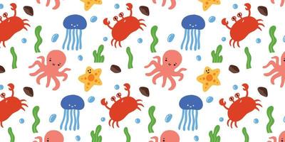 Abstract ocean in cute pattern design style for cartoon background and wallpaper vector