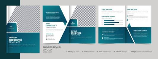 Bifold Brochure Design Template for Your Company, Corporate, Business, Advertising, Marketing, Agency, and Internet Business. vector