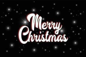 Merry Christmas lettering calligraphy isolated Banner, Poster on Black Background. Vector holiday illustration element. Merry Christmas script calligraphy
