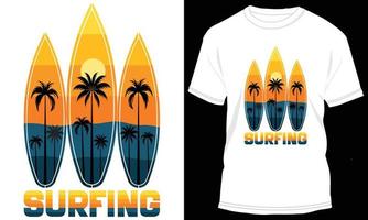 gráfico vectorial de diseño de camiseta de surf vector