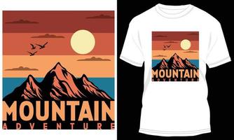 gráfico de diseño de camiseta de aventura de montaña vector