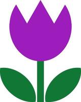 vector de tulipán. icono de tulipán violeta sobre un fondo blanco.