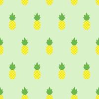 Pineapple, seamless pattern, vector. Yellow pineapples on a light green background. vector