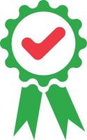 Quality mark, vector. Icon in the form of a quality mark, red and green colors, can be used as a logo. vector