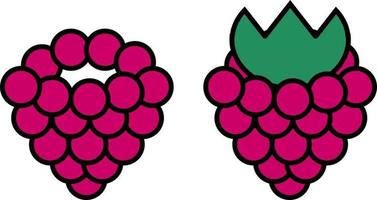 Raspberry, vector. Pink raspberry on a white background. vector