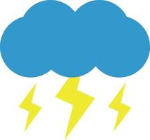 Thunderstorm, vector. Cloud of blue, yellow lightning on a white background. vector