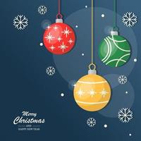 vector christmas illustration holiday balls on dark background