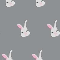 Seamless pattern with rabbit head vector