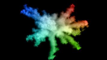 animación de humo colorido sobre fondo negro video