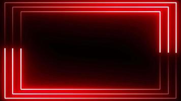 RED neon frame on black background. 4K 60Fps stock videos