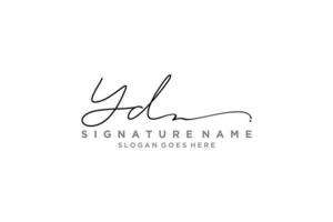 plantilla de logotipo de firma de letra inicial yd diseño elegante logotipo signo símbolo plantilla vector icono