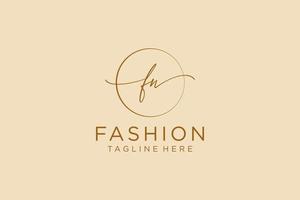 initial FW Feminine logo beauty monogram and elegant logo design, handwriting logo of initial signature, wedding, fashion, floral and botanical with creative template. vector