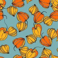 Autumn seamless pattern floral. vector