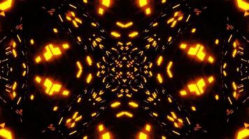 voando em um túnel com luzes fluorescentes multicoloridas piscando. animação infinitamente em loop caleidoscópio. video