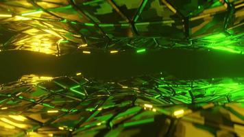 abstrato na forma de placas de metal verde movendo-se na forma de uma onda. animação infinitamente em loop. video