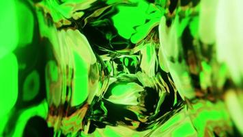 Green liquid flowing in weightlessness. Infinitely looped animation. video