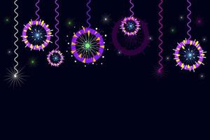 Fireworks on a dark background. vector