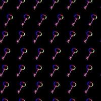 Geometric seamless pattern with bright keys on a black background vector