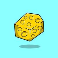 ilustración de iconos de vector de dibujos animados de queso. concepto de caricatura plana. adecuado para cualquier proyecto creativo.