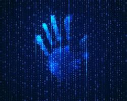 binary cyber handprint vector