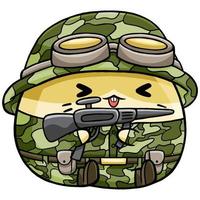 Cute Hamster Soldier Profession Vector Illustration