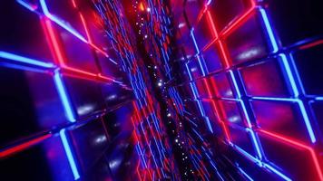 Flying through a tunnel of glowing cubes. Infinitely looped animation. video