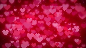 Abstract gradient background with red hearts shape flowing - inf video