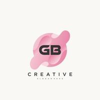 GB Initial Letter logo icon design template elements with wave colorful vector