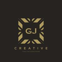 GJ initial letter luxury ornament monogram logo template vector