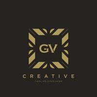GV initial letter luxury ornament monogram logo template vector