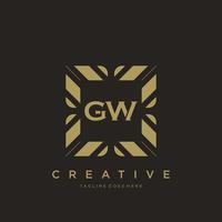 GW initial letter luxury ornament monogram logo template vector