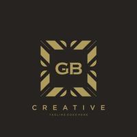 GB initial letter luxury ornament monogram logo template vector