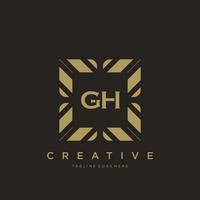 GH initial letter luxury ornament monogram logo template vector