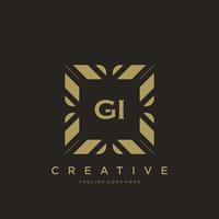 GI initial letter luxury ornament monogram logo template vector