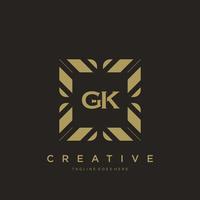 GK initial letter luxury ornament monogram logo template vector