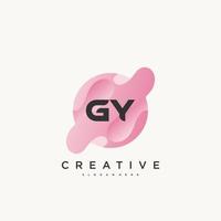 GY Initial Letter logo icon design template elements with wave colorful vector