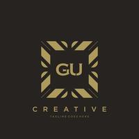 GU initial letter luxury ornament monogram logo template vector