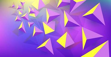 3D geometric background from flying triangles. Futuristic computer technology design. vector