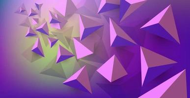 3D geometric background from flying triangles. Futuristic computer technology design. vector