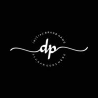 Initial DP handwriting logo template vector