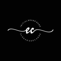 Initial EC handwriting logo template vector