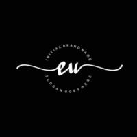 Initial EU handwriting logo template vector