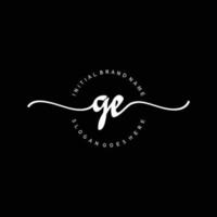 Initial GE handwriting logo template vector