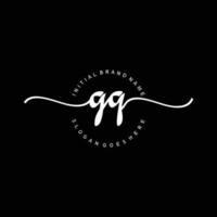 Initial GQ handwriting logo template vector