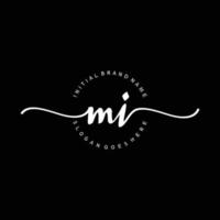 Initial MI handwriting logo template vector