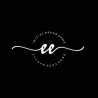 vector de plantilla de logotipo de escritura a mano inicial ee