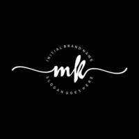 Initial MK handwriting logo template vector