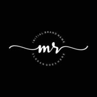 Initial MR handwriting logo template vector